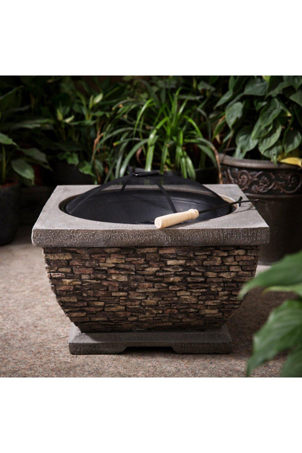 Premium Wood Burning Stone Fire Pit and Patio Heater